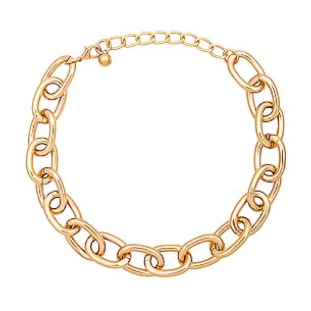 NWT Lovers and Friends Revolve Emery Gold Chunky Chain Link Necklace - Picture 1 of 3